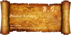 Mauts Izrael névjegykártya